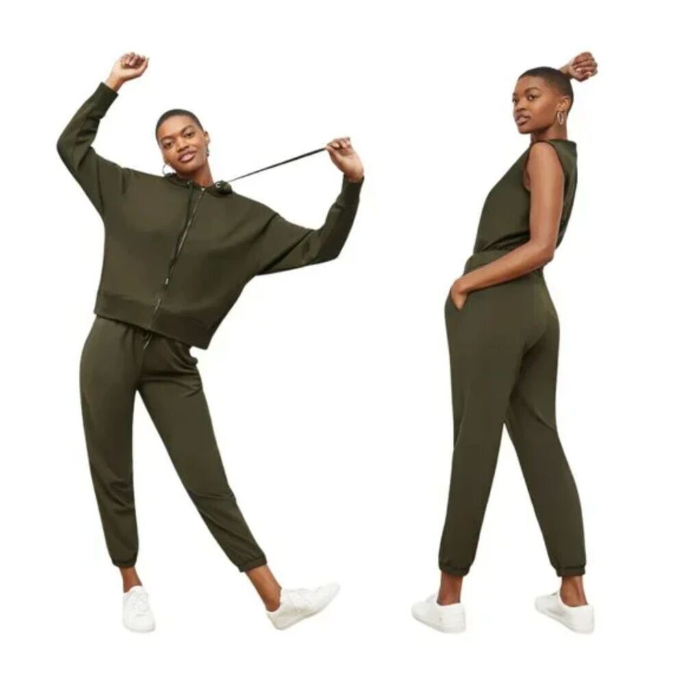 MM Lafleur Delaney Luxury Jogger OrigamiTech Pants Olive Green Size M - Picture 5 of 12